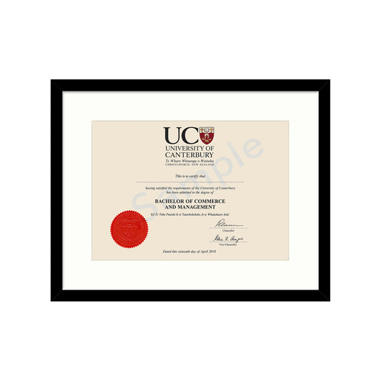 University of Canterbury Degree Frame