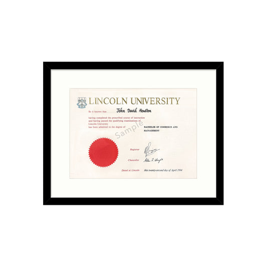 Lincoln University Degree Frame